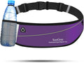 SooGree Slim Running Belt Fanny Packs for Women Men,Water Bottle Holder Hydration Fanny Pouch,Waterproof Sport Waist Pack with Reflective Strip,Runner Belt Bag for Running Cycling Camping Gym (Purple) by SooGree