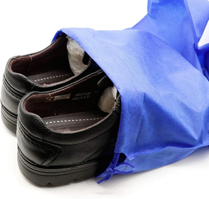 Pack of 10 Travel Shoe Bags, Portable Travel Non-Woven Shoe Packing Organizers Tote Bags w/Drawstring For Men and Women, 15.3"x11.5" (Multicolor) - Image 3
