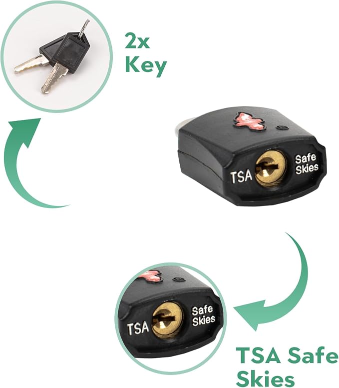 Safe Skies TSA Travel Lock Set 6-Pack with 6 Luggage Tags | 6 Locks + 6 Matching Tags | Keyed Alike | 2 Keys/Lock | TSA Safe Skies Approved | 90-Day Warranty - Image 6