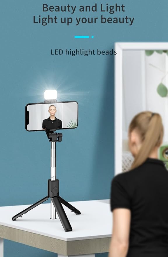 XIHAMA Selfie Stick Tripod with Light,3 in 1 Extendable Selfie Stick with Wireless Remote,Portable Phone Tripod Stand Compatible with iPhone 16 15 14,Samsung Smartphone and More - Image 7