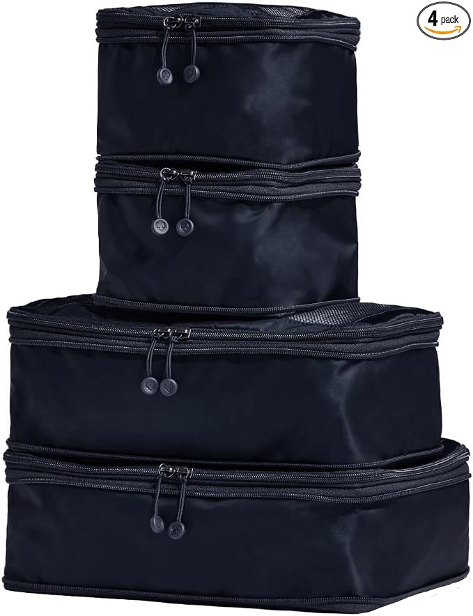 ANTLER - Compression Packing Cubes for Travel, Luggage Organiser for Suitcases or Bags, Travel Accessories, Set of 4, Navy Blue by Unknown