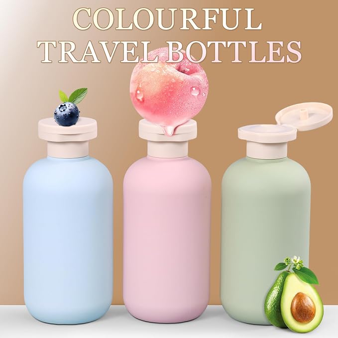 ASEVAT Leak Proof Travel Bottle with Flip Cap, Shampoo and Conditioner Bottle Set, Refillable Containers for Lotion, Cream Shampoo (Green+Blue+Pink, 3.4 Ounces) - Image 7