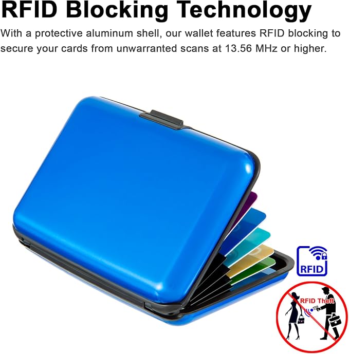 Credit Card Holder Small RFID Blocking Wallet Business Metal Slim Mini Aluminum Hard Case for Women Men - Image 2