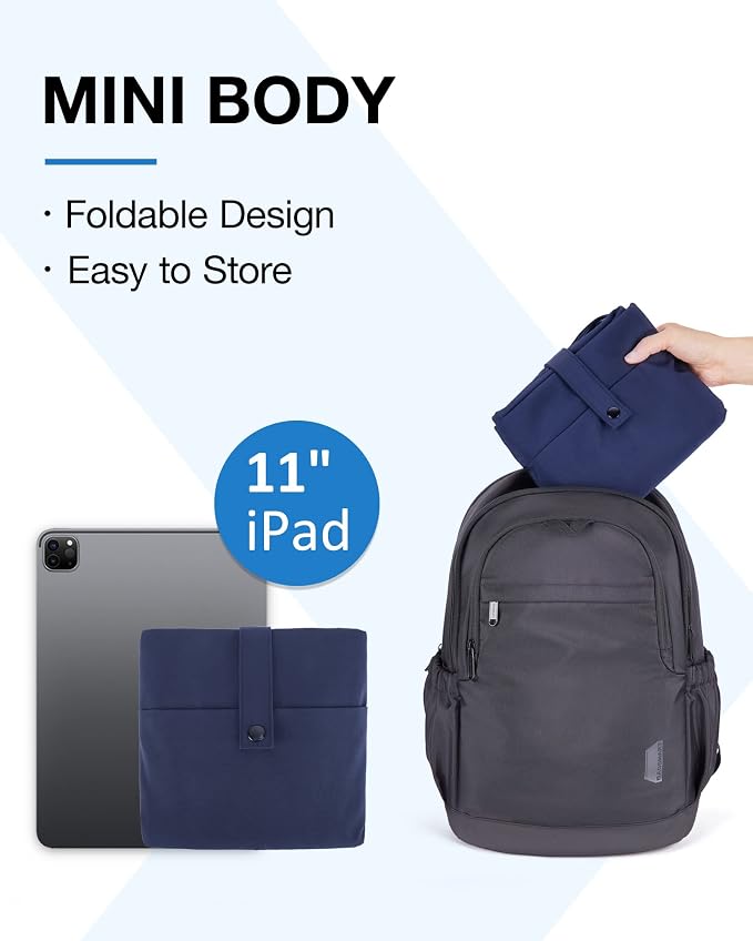BAGSMART Foldable Travel Duffle Bag, 30.6L Large Carry On Tote Bag Gym Sports Bag for Women, Weekender Overnight Bag for Travel Essentials & Daily Necessities(Navy Blue) - Image 4