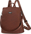 Convertible Backpack Purse for Women Anti Theft Nylon Backpack Brown | Hidden Back Zipper Opening, Compact Travel Size,PU Leather, Daypack for College Work, Fits 13-inch laptop by Fmeida