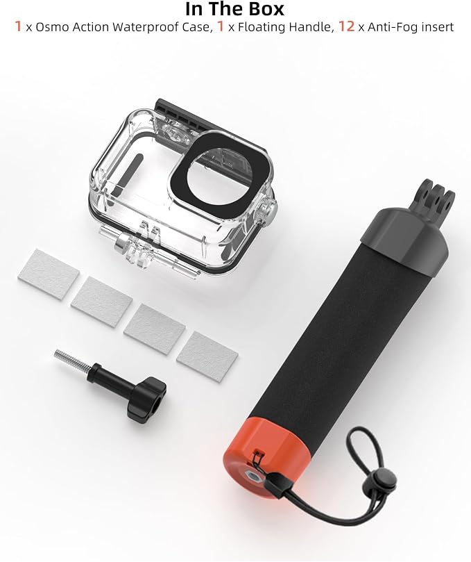Osmo Action Waterproof Case + Floating Handle Grip for DJI Action 5 Pro/4/3 | for Xtra Edge, Diving Accessories Kit/Underwater Stick/Monopod/Housing Shell Cage for Scuba, Snorkeling, Water Shooting - Image 7