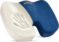 SAIREIDER Chair Cushions for Office, Memory Foam Coccyx Cushion Pads for Tailbone Pain, Car Seat Cushion, Sciatica Relief Pillow, Correct Sitting Posture (Navy Blue) by SAIREIDER