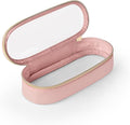 Soimeat Clear Travel Makeup Brush Holder, Leather Makeup Brush Toiletry Bag, Portable Cosmetic Brush Case, Transparent Waterproof Makeup Brush Storage Bag, Pink by Soimeat