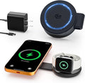 2 in 1 Magnetic Wireless Charger, Qi2 25W Fast Charging Travel Station Pad Compatible with MagSafe for iPhone Air/17/16/15/14/13/12, 5W for Apple Watch, AirPods 4/3/2/Pro with 30W Adapter (Black) by Gatatol