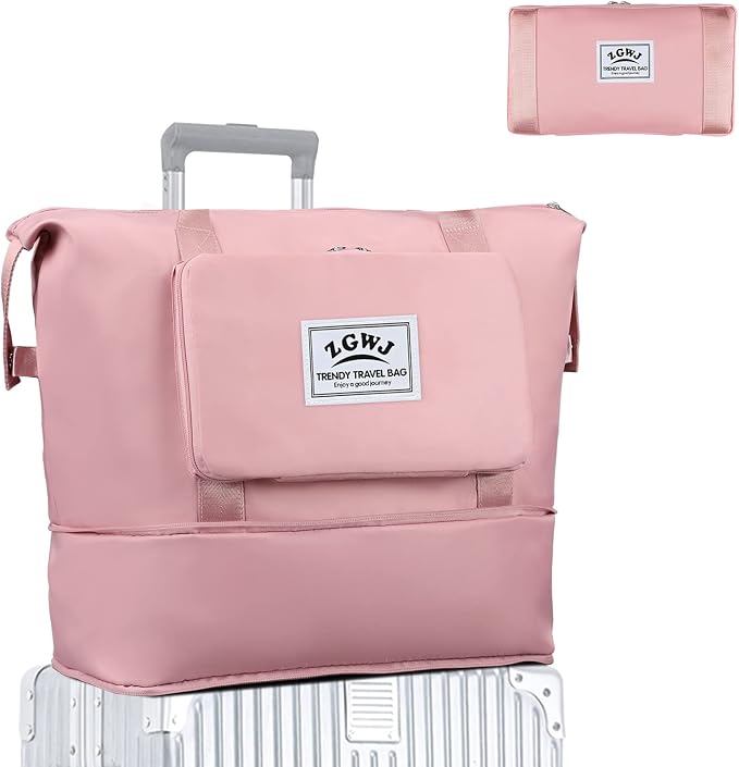 ZGWJ Travel Tote Bags, Expandable Overnight Weekender Bag for Women Foldable Carry-On | Expandable by ZGWJ