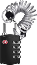 ZHEGE Luggage Lock, TSA Approved Travel Lock, 30In Flexible Cable (Black) | 4 Digit Combination Padlock for Suitcase, Backpack, Cabinet, Drawer by ZHEGE