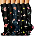 6 Pack Copper Compression Socks for Women and Men Circulation-Best Support for Medical,Running,Nursing,Athletic by Bluemaple