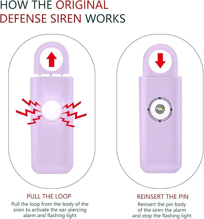 Personal Safety Alarm for Women – Superior Loud Siren & SOS Strobe | Premium Compact & Well-crafted Self Defense Keychain Alarm, College Dorm Essential, Variety of Colors (Purple) - Image 6