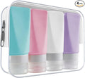 Travel Bottles Leak Proof,3 oz TSA Approved Silicone Squeezable, Refillable Containers Set for Toiletries Shampoo Conditioner Lotion by Amphism