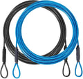 3.3mm (1/8 Inch) Outdoor Travel Security Cable-3/4/6/10/15/20/30ft Luggage Lock Safety Wire Flexible Steel Wire Rope with Double Loop Safety for Luggage, Bike, Lock (Balck+Blue, 4ft-(2Pack) by MiMetty