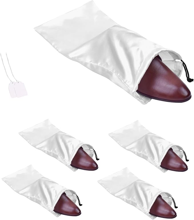 GONGKANGYUAN 4 Pack Shoe Bags for Travel Satin Fabric Shoe Bag with Drawstring for Men Women Travel Protecting Storing Shoes by GONGKANGYUAN