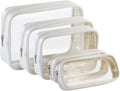 Remobia Hicol TSA Approved 5-Piece Diaper Bag Organizer Pouch Set Clear Waterproof TPU Kids Toiletry Storage Set Travel Packing Clutch Cube Bags for Baby Nursing(Pearl White Leather) by Remobia+Hicol