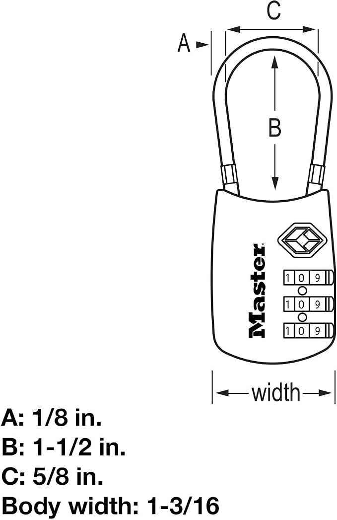 Master Lock 4688D Set Your Own Combination TSA Approved Luggage Lock, 1 Pack, Red - Image 3