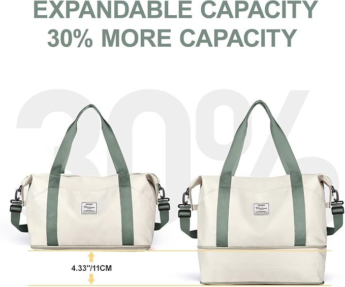 Travel Duffel Bag, Sports Tote Gym Bag, Shoulder Weekender Overnight Bag for Women - Image 4