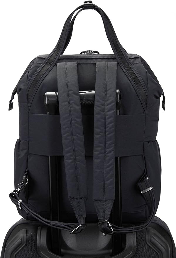 Pacsafe Women's Citysafe CX 17L Anti Theft Backpack-Fits 16 inch MacBook Pro, Econyl Black, One Size - Image 6