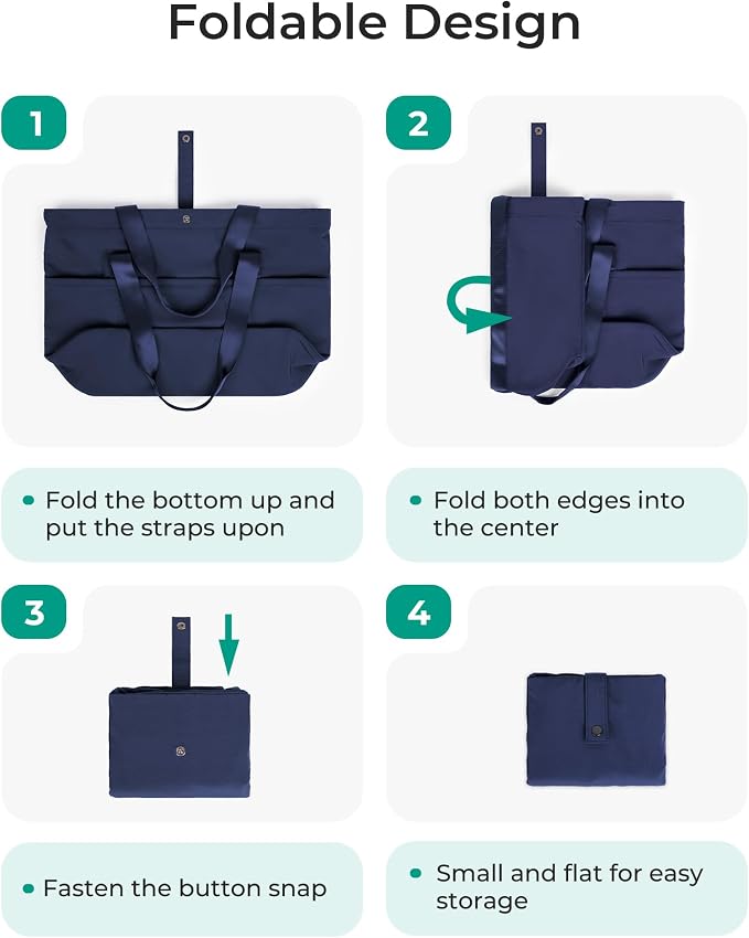 BAGSMART Tote Bag for Women, Foldable Tote Bag With Zipper Travel Shoulder Bag Handbag for Work - Image 6