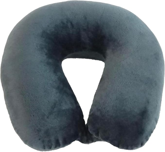 Wolf Essentials Adult Cozy Soft Microfiber Neck Pillow for Travel – Compact, Machine Washable - Perfect for Airplane, Car, or Home Use - Filled and Finished in The USA – Charcoal by WorldsBest