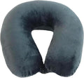 Wolf Essentials Adult Cozy Soft Microfiber Neck Pillow for Travel – Compact, Machine Washable - Perfect for Airplane, Car, or Home Use - Filled and Finished in The USA – Charcoal by WorldsBest