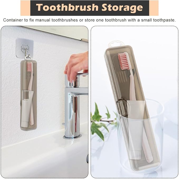 2 Pack Toothbrush Box,Travel Size Toothbrush Box Cover Portable Clear Black Cases Design with Holes for Home, Travel, Business Trips, Hotels(COLOR:Black) - Image 6