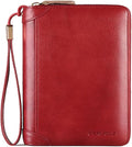 Card Bag Cowhide Wallet Men Coin Purse RFID Blocking Card Case Portable Card Holder Coin Bag Pouch with 12/20/30/45 Card Slots Red C by PORRASSO