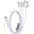 1Pack Travel Essentials for Apple Watch Charger,3-in-2 Multi Charging Cable | Cruise Vacation Camping Essentials for iPhone Charger,Type C/Lightning for iWatch,iPhone 17-12,Xbox Series X&S-4FT Purple by Accessoriesforphoneandelectricproducts