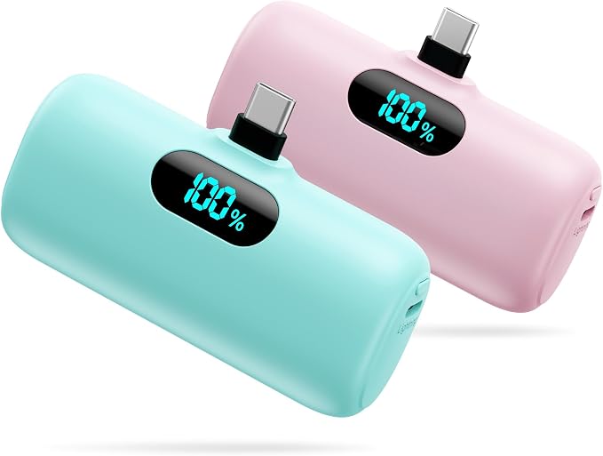 [2 Pack]Portable Charger Power Bank for iPhone 17/16/15,Mini USB C Portable Power Bank 5000mAh Fast Charging Battery Pack Travel Essentials for iPhone 15/16/17 Plus/17 Pro/17 Pro Max,Samsung Android by Swyop