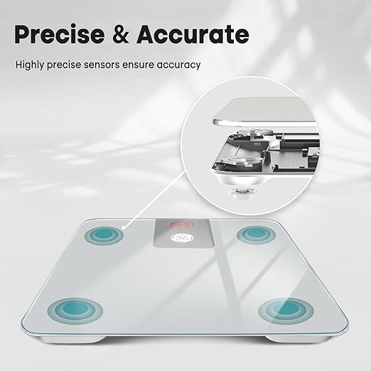 GE Bathroom Scale for Body Weight, Digital Smart Accurate 400 lb Weighing | Basic Bath Weight Watcher Scales, Bluetooth Electronic Home Weighing Machine for Weight and BMI Tracking, 11", Silver Grey - Image 5