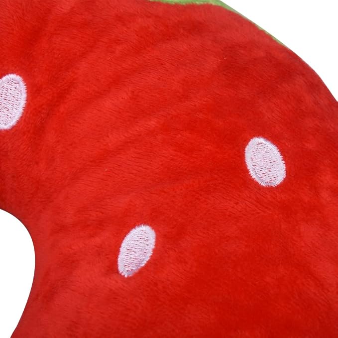 EKDJKK Travel Pillow for Kids, Cute Animal Neck Pillow Support U Shaped Cushion Plush Soft Rest Reading Pillow Sleeping Pillow for Airplane Train Car (Strawberry) - Image 5