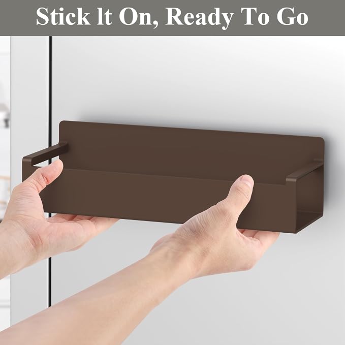 HuggieGems 6 Pack Magnetic Spice Rack Organizer for Refrigerator and Oven, Brown Fridge Organizers and Storage for Kitchen - Image 5