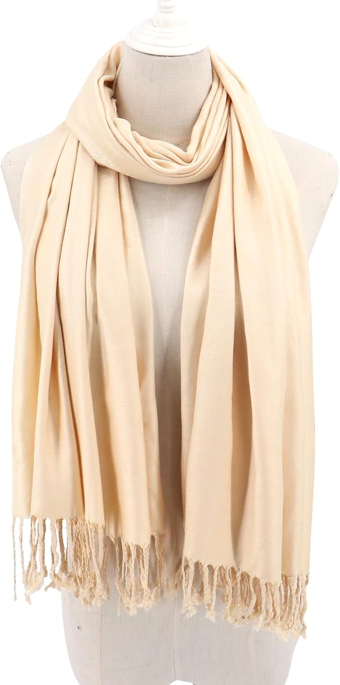 Soft Silky Pashmina Shawl Wraps Solid Colors Scarf for Wedding Evening Dresses - Image 6