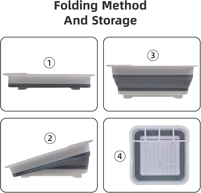 THANSTAR Collapsible Dish Drying Rack for RV Campers Portable Dinnerware Drainer Organizer for Kitchen Travel Trailer - Image 5