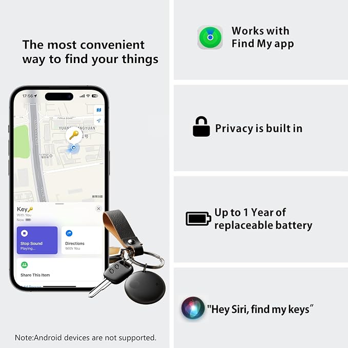 Air Tracker Tags 2-Pack, Waterproof IP67 | 90dB Loud, Bluetooth Tracker Works with Apple Find My (iOS only), Tracker Tag Locator for Keys,Luggage,Backpack etc - Image 9