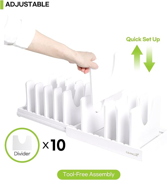 Pots and Pans Organizer under Cabinet Expandable Bamboo Pot Lid Holder Rack | Adjustable bakeware organizer, cutting board organizer, cookie sheet, baking pan, tray organizer for kitchen cabinet storage - Image 3
