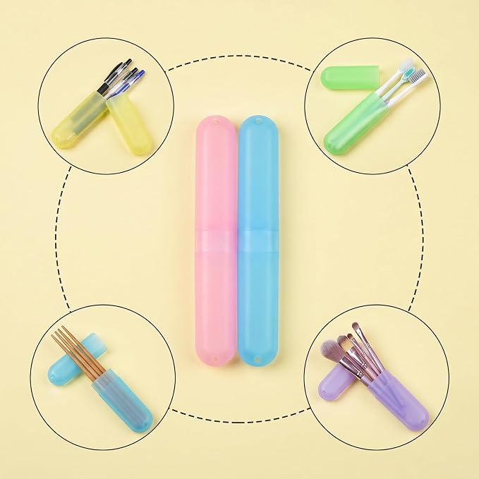 choyaxo 24pcs Portable Toothbrush Holders Travel Toothbrush Case Lightweight Plastic Toothbrush Container for Daily Camping Business Trip (24, 6 color) - Image 7