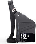 Anti Theft Crossbody Bags for Women Men, Multi-Pocket Shoulder Bag, Slim Sling Bags with 2 RFID Blocking Card by Ibalulu