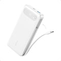 Anker Power Bank, 20,000mAh Travel Essential, Built-in USB-C Cable(White) | 3-Port 87W Max Fast Charging Battery Pack, for MacBook, iPhone 16 / 15 Series, Samsung, Switch, and More by Unknown