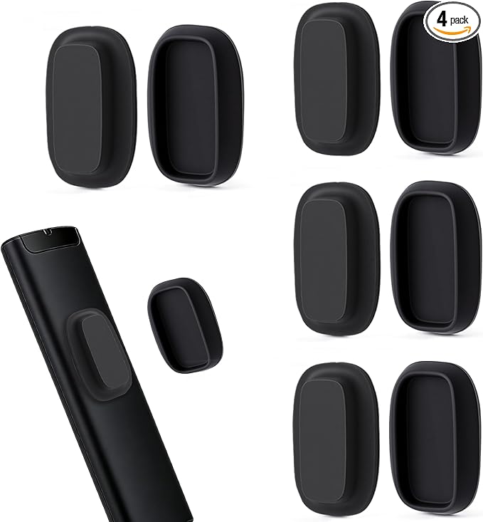 Ninsula 4 Pack Magnetic Remote Control Holder Wall Mount, No Drill Self-Adhesive Organizer TV Remote Holder, Black Organizer Storage Wall Holder for Tv, Fan, Air Conditioner, Bed by Unknown