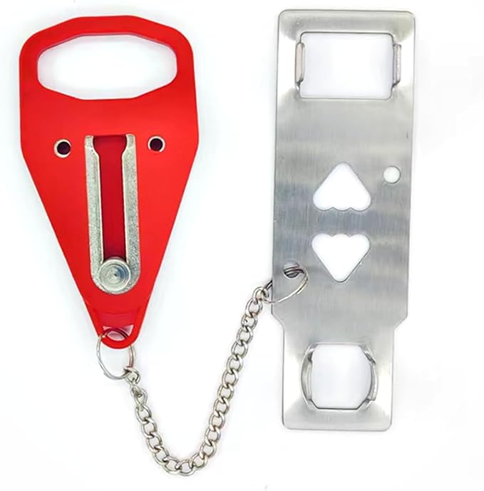 Portable Door Lock, Extra Lock for Additional Privacy and Safety in Apartment Home, Protect Family Security and Prevent Unauthorized Entry in Traveling, Home, Bedroom, Hotel, Apartment. (Red) by Unknown