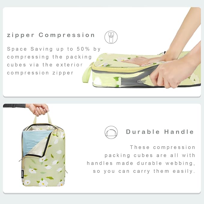 BAGAIL 6 Set Ultralight Compression Packing Cubes Packing Organizer for Travel Accessories Luggage Suitcase Backpack - Image 3