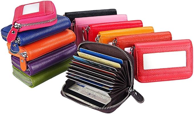 Women's RFID Blocking 12 Slots Credit Card Holder Leather Accordion Wallet - Image 7