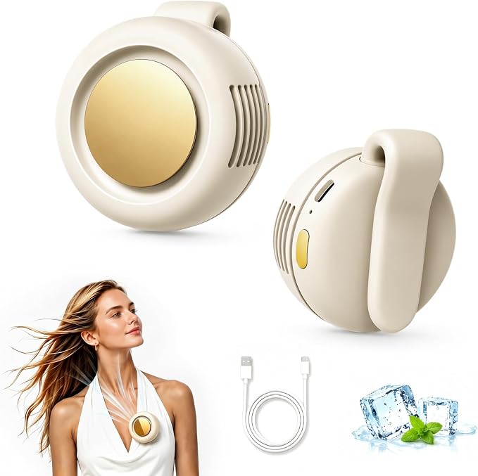 Clip On Fan, Portable Silent Mini Bladeless Personal Fan | 3-Speed 360° Rotatable Small Clip Fan for Shirt Waist, Hands-Free Wearable Fan for Outdoor Travel Office by AntoFlash