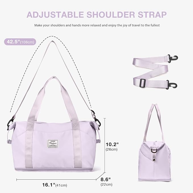 Travel Duffel Bag, Sports Tote Gym Bag, Shoulder Weekender Overnight Bag for Women - Image 4