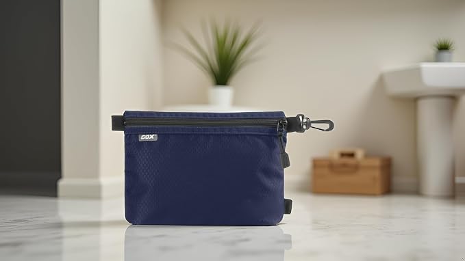 GOX Small Toiletry Bag for Men Bulk Cosmetic Bag Dopp Kit Carry On Zipper Pouch Organization Nylon Small Packing Sack Waterproof (Navy) - Image 3