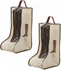 Travel Shoe Bags Tall/Short Boots Storage Bags Dust-proof Shoe Storage Organizer Shoe Pouch with Zipper for Travel and Daily (2 pack tall beige) by Unknown