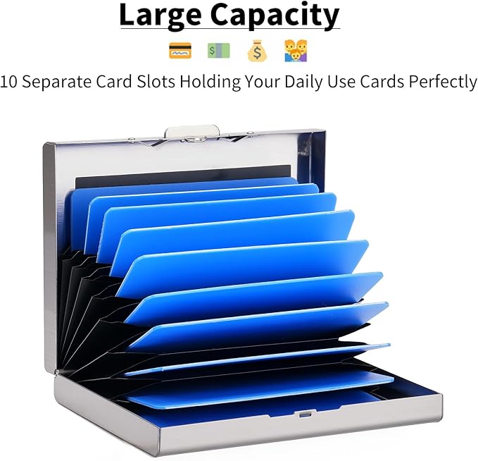 Credit Card Holder Wallet Stainless Steel Card Case RFID Blocking Business Card Holder Protector for Women Men - Image 2